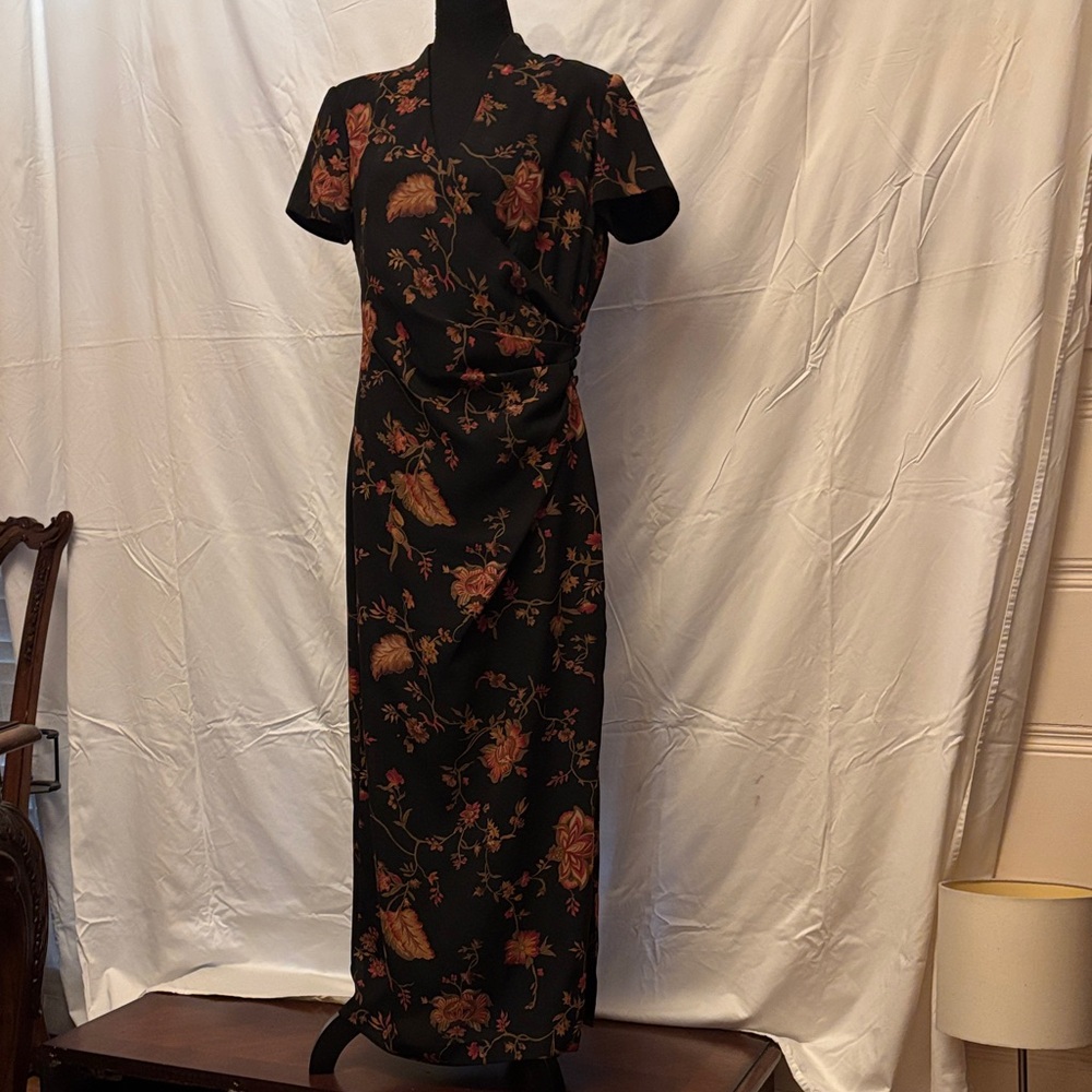 Elegant Black Floral Maxi Dress